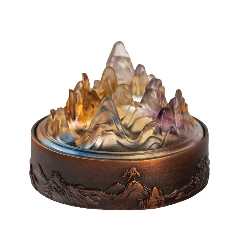 

Boshan furnace glazed copper cover incense burner