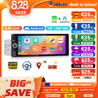 Hikity 2+64G Carplay Android 1din Car Radio Android Auto Stereo 6.86\