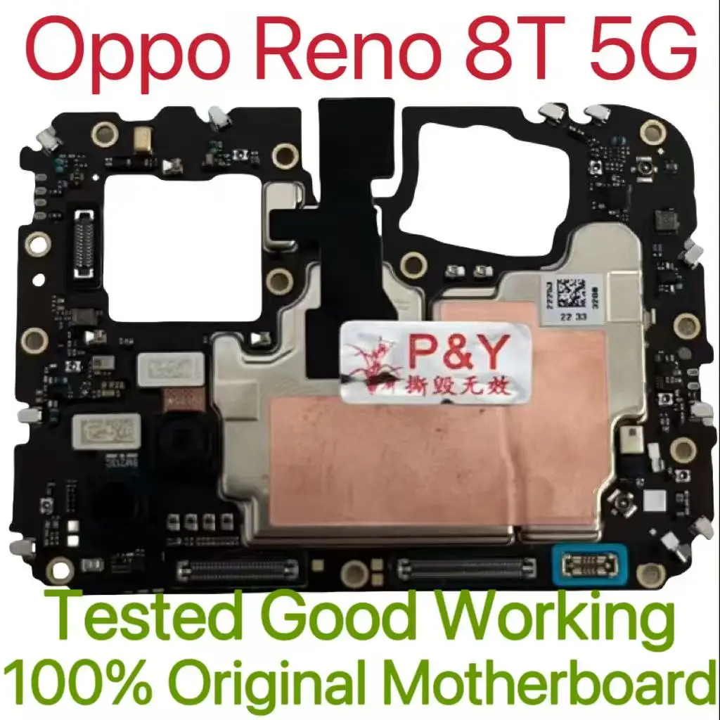 Global Version Original Unlocked Motherboard for Oppo Reno 8T 5G Tested Circuit Plate Main Logic Board for Oppo Reno 8T 5G