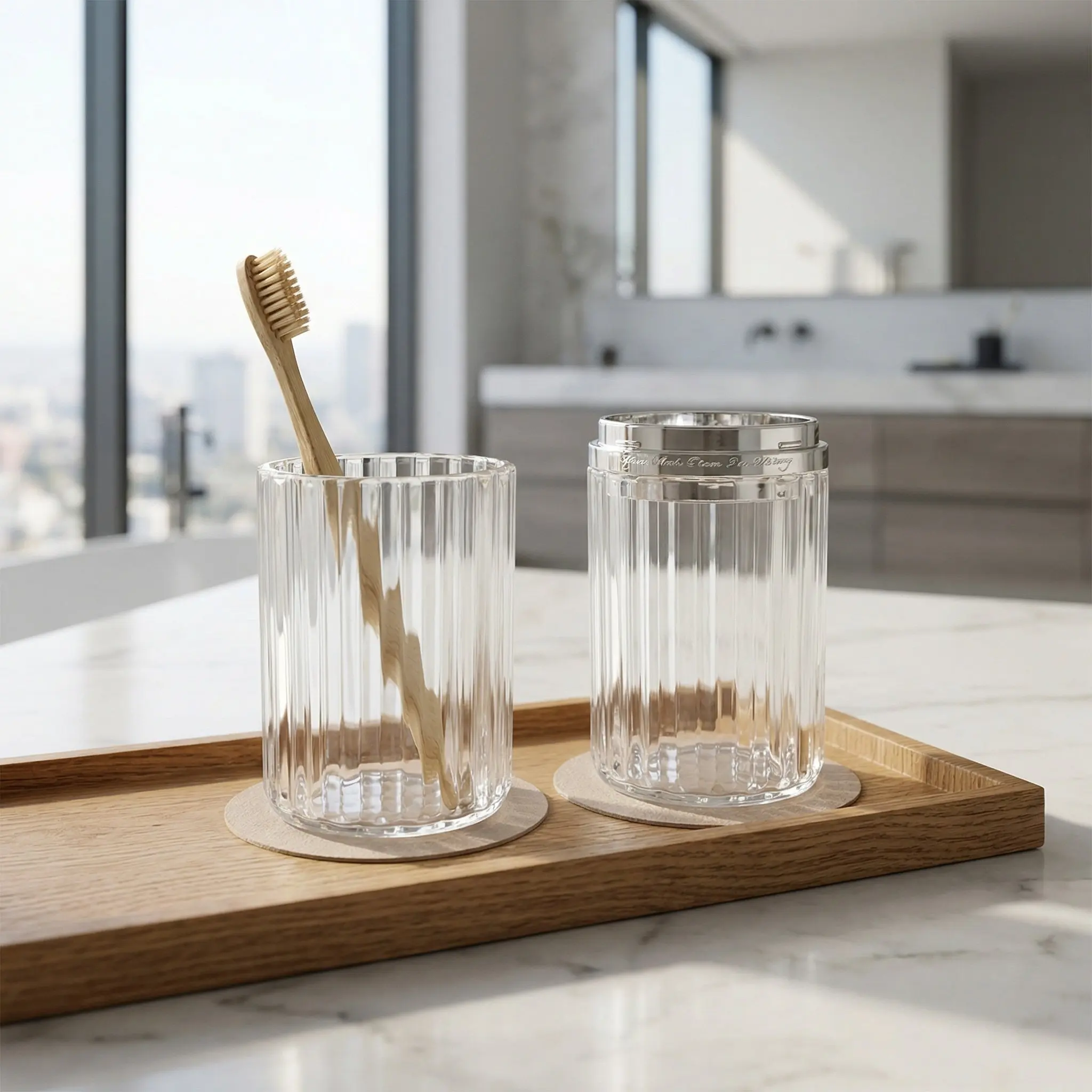 

2Pcs Portable Travel Toothbrush Holder Toothpaste Container Dual Cup Design Lightweight Compact for Vacation Business Trip
