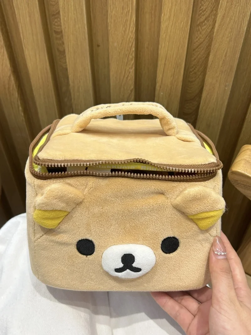 2025 Nuovo Rilakkuma Borsa per trucco 3D portatile di grande capacità Scatola di immagazzinaggio quadrata Borsa per trucco Custodia per desktop Regalo di compleanno