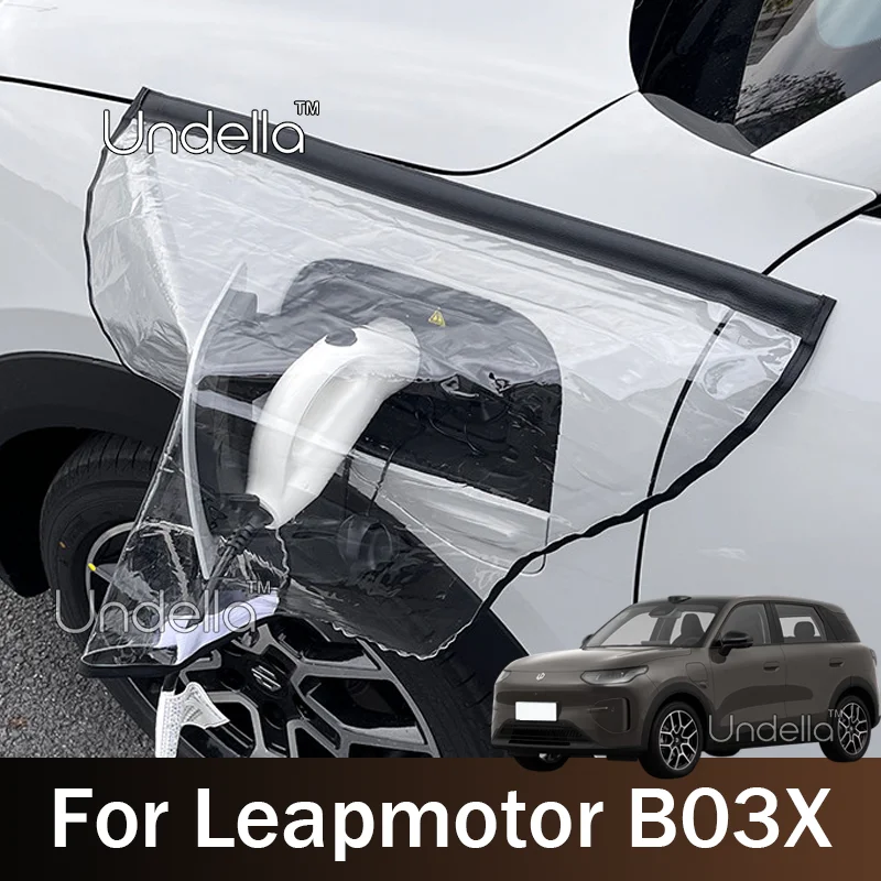 Car Charging Port Rain Cover, Plug Cover Magnet Transparent Cover For Eapmotor B03X 2026 2027 Car Waterproof Outdoor Charging