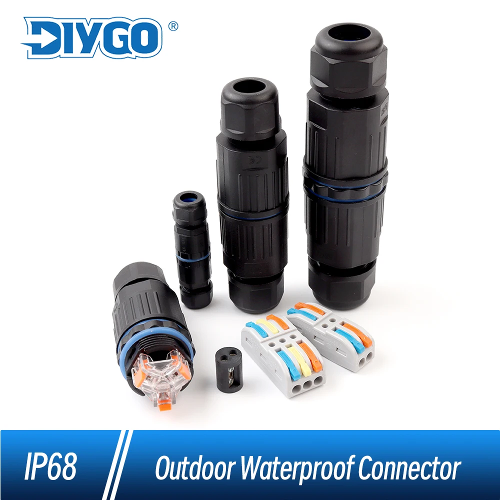 

IP68 I Type Outdoor Waterproof Cable Connector Junction Box 2/3/4/5Pin LED Rainproof Wire Terminal Adapter For Electrical Wiring