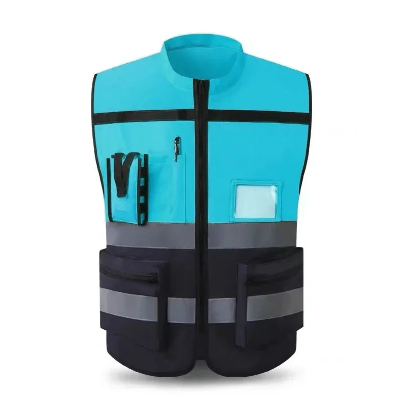 High Visibility Multi Pocket Oxford Fabric Reflective Safety Vest Customized Logo For Night Riding Reflective Vest