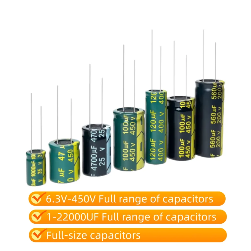 10pcs 25V Aluminum Electrolytic Capacitor Assortment Kit, Low Voltage Radial Lead Capacitors for DIY Electronics and Repair