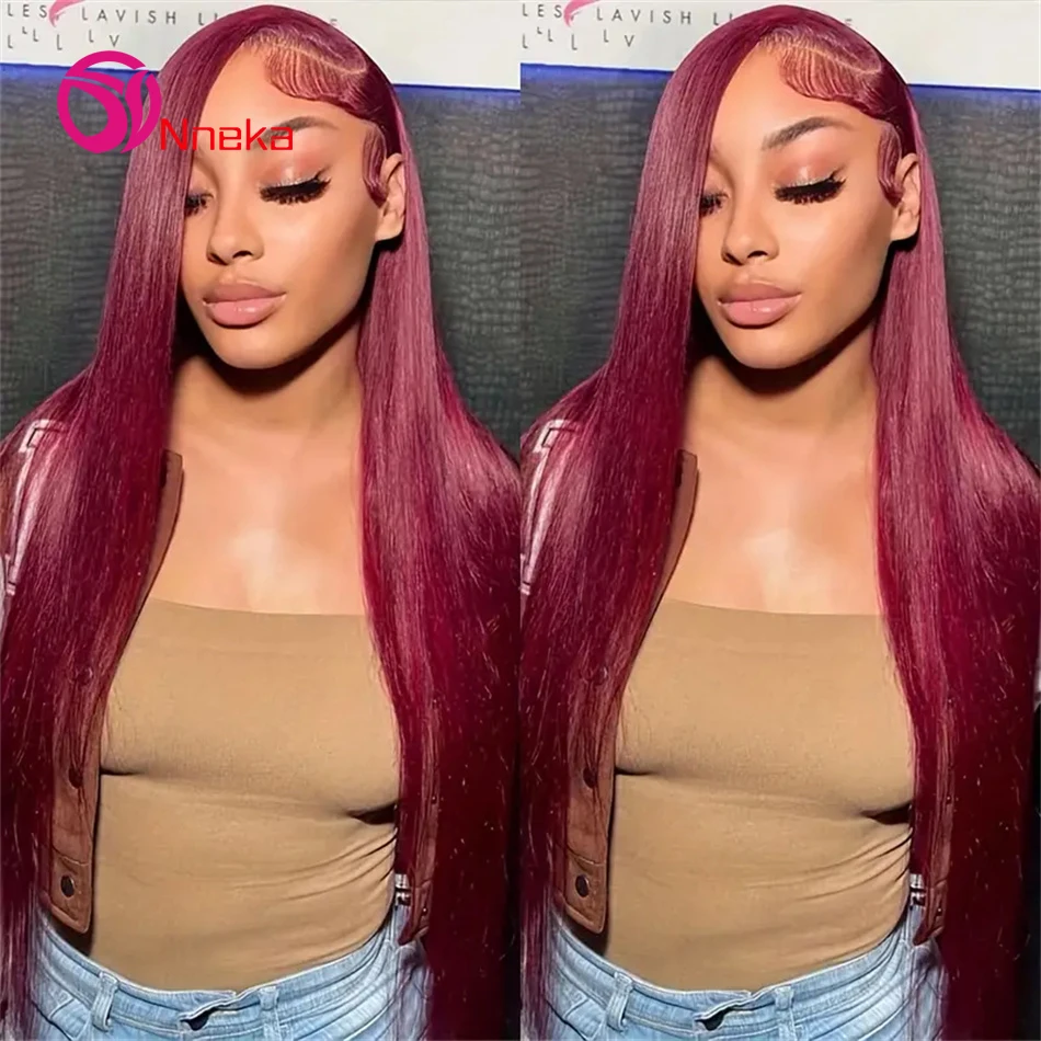 

99j Burgundy Straight Lace Front Wig 13x6 Hd Lace Human Hair Wigs 13x4 Hd Lace Frontal Wigs For Women Straigh Burgundy Lace Wig