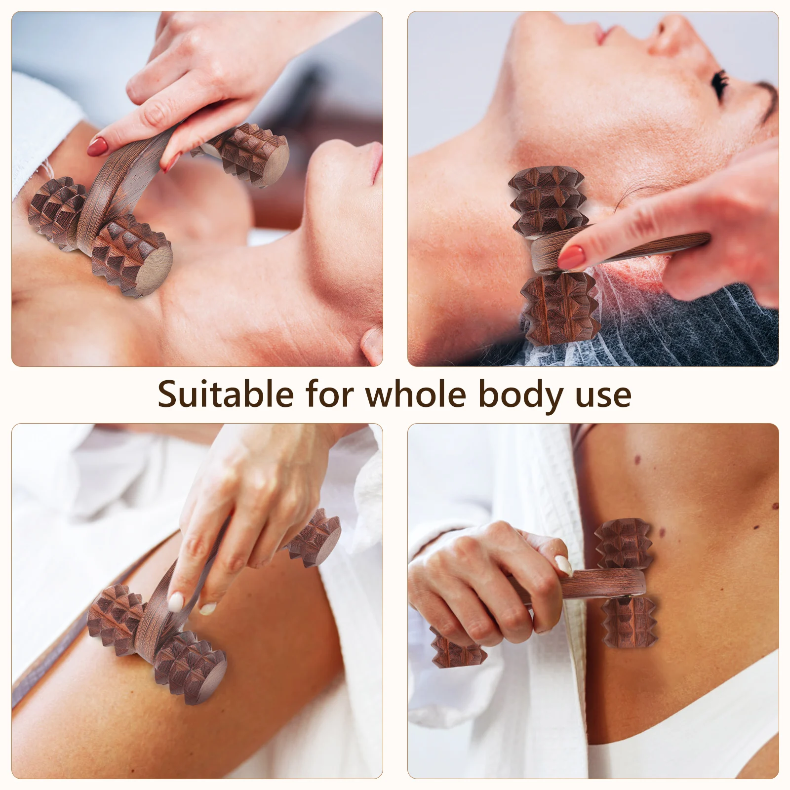 

Four Wheel Massage Tools Portable Foot Massager Multifunction Leg Exercise Handheld Roller Back Shoulder Tool