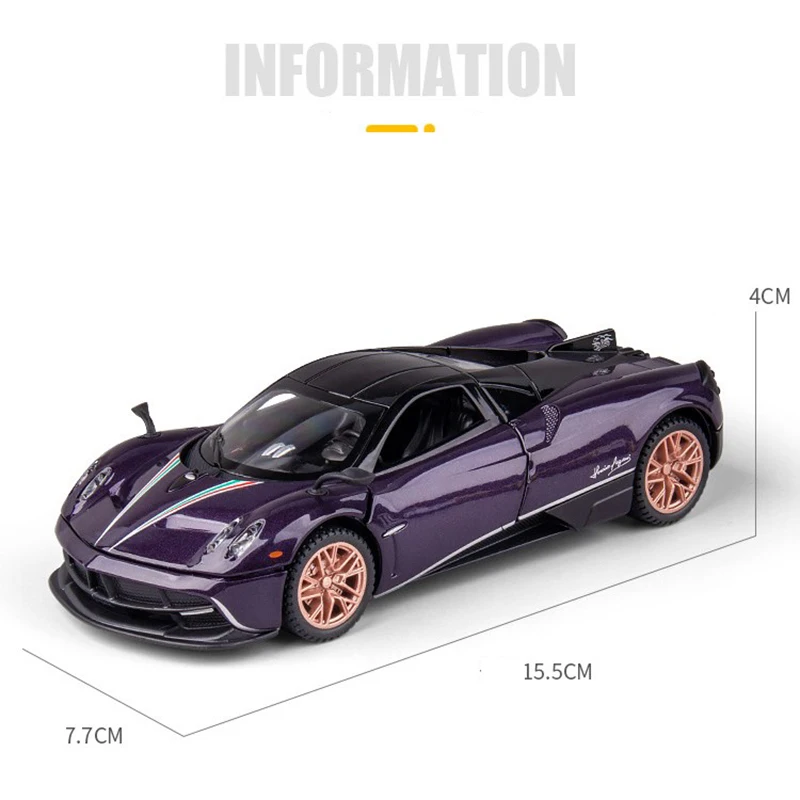 1:32 Simulation Pagaali Huayra Dinastia Alloy Racing Car Model Decoration Diecast Toy Vehicles Metal Sound Light Boy Toys Gift