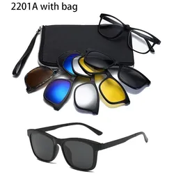 6 In 1 Custom Men Women Polarized Optical Magnetic Sunglasses Clip Magnet Clip on Sunglasses  Clip on Sun Glasses Frame