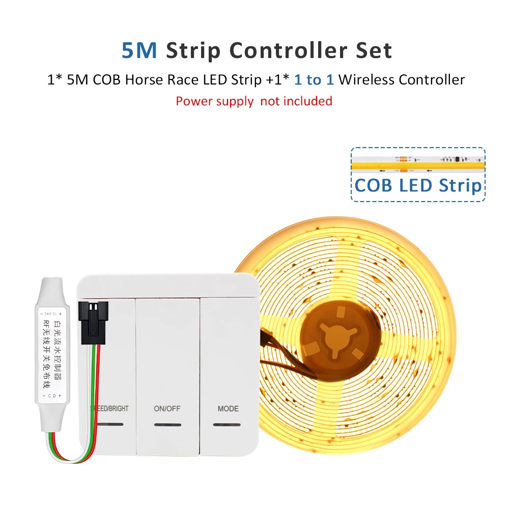 MJJCLED WS2811 IC COB Pferderennen LED-Streifenlichter 24 V 360 LEDs/M Warmweiß 5 M 10 M 15 M 20 M fließendes Wasser LED-Bandlampe für Raumdekoration 8