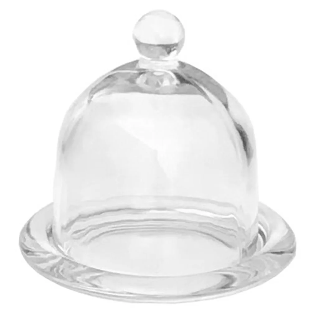 

Cake Plate with Dome Dustproof Glass Tray Snacks Serving Mini Stand Lid Transparent