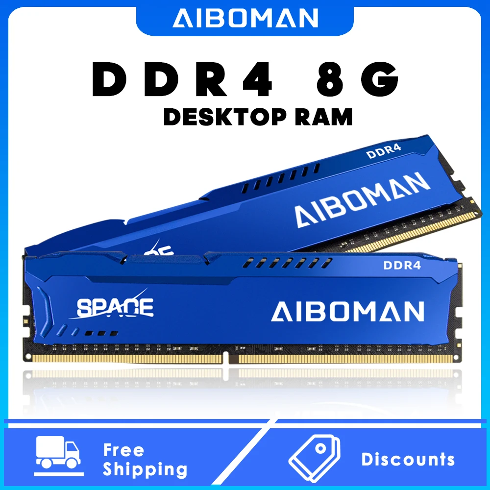 AIBOMAN RAM DDR4 8G 3200MHZ 2666MHZ Gaming Ram with Heatsink Brand new Desktop high speed transaction suitable all motherboard