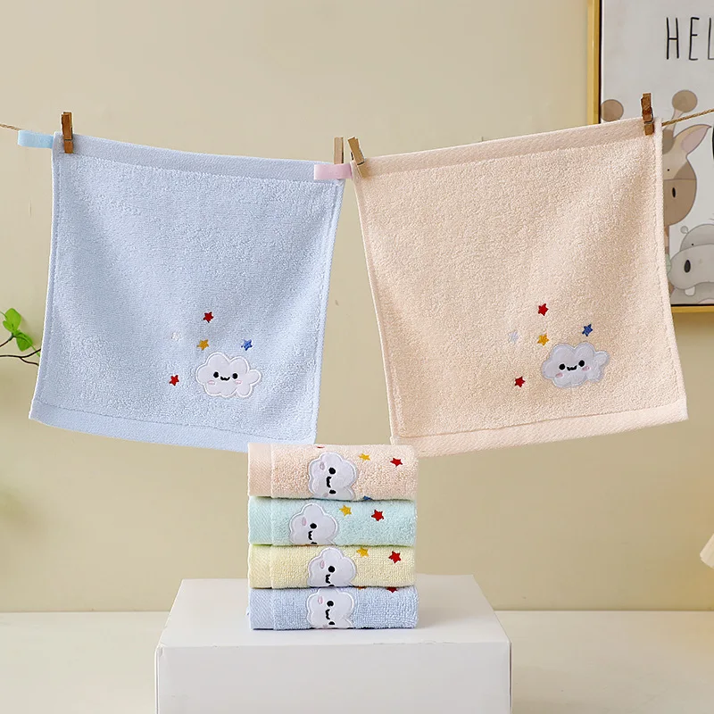 1pcs Pure Cotton Children's Face Towel Soft and Absorbent Towel for Infants and Young Children's Face Washing Bathroom Supplies