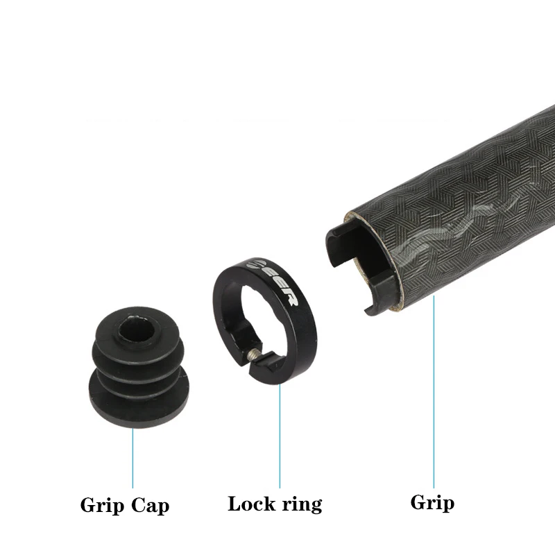 SEER MTB دراجة المقود سيليكون غطاء القبضات المضادة للانزلاق للصدمات قفل مزدوج غطاء مقبض الدراجة مع المكونات أجزاء الدراجات