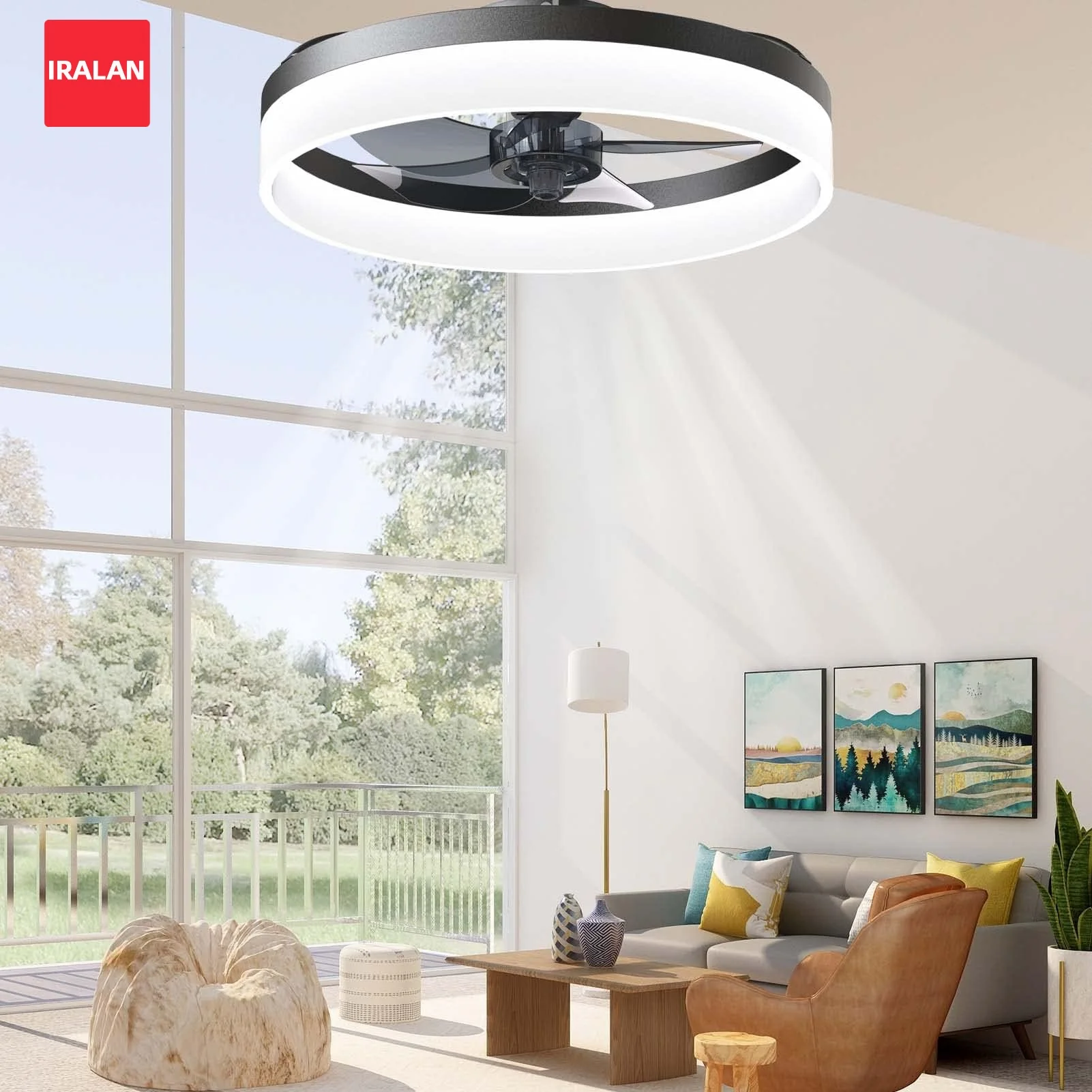 

Hot Selling Ceiling Fan Light Living Room Simple Home Intelligent Ceiling Lamps Remote Control Restaurant LED Fan Light