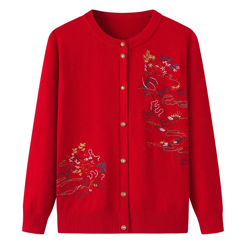 خريف شتاء جديد إمرأة التطريز زهرة سترة موضة واحدة الصدر سترة الإناث سترة مرونة الترفيه بلوزة القمم #3