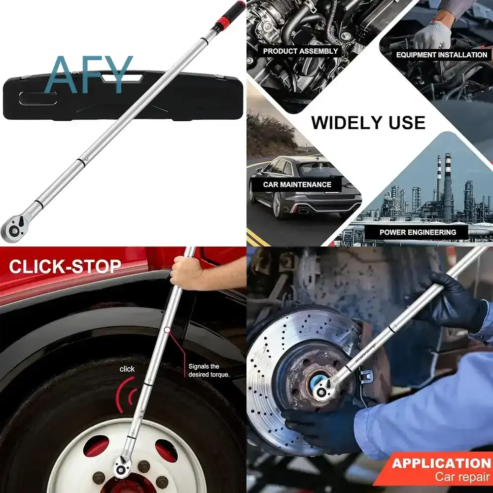 3/4 Inch Torque Wrench for Car Truck 600 800 1000 Nm Adjustable Click Type Precision 3% Accuracy 48 Tooth Ratchet Automotive
