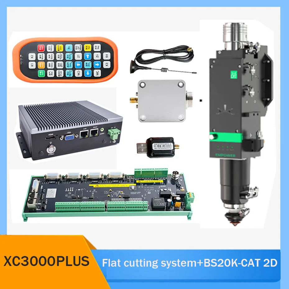 Raytools XC3000 Plus laser flat cutting system supports EtherCAT bus servo, pulse servo BS20K-CAT 20000W intelligent cutting hea