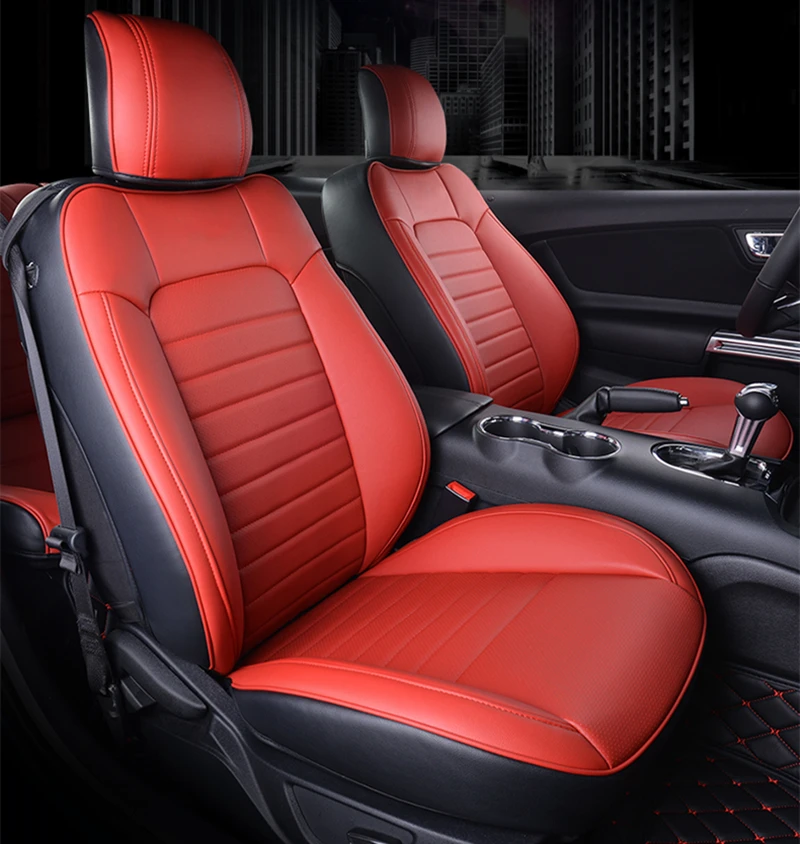 Niestandardowe dopasowanie do Mustang akcesoria siedziska samochodu obejmuje pełny zestaw środkowa perforowana skóra naturalna na lata 2015-19 Ford Mustang F150