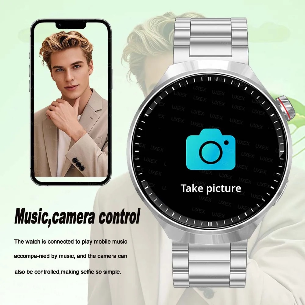 Chamada sem fio smartwatch homem 1.52 hd saúde rastreador personalizado foto assistente de voz versão global presente natal relógios negócios