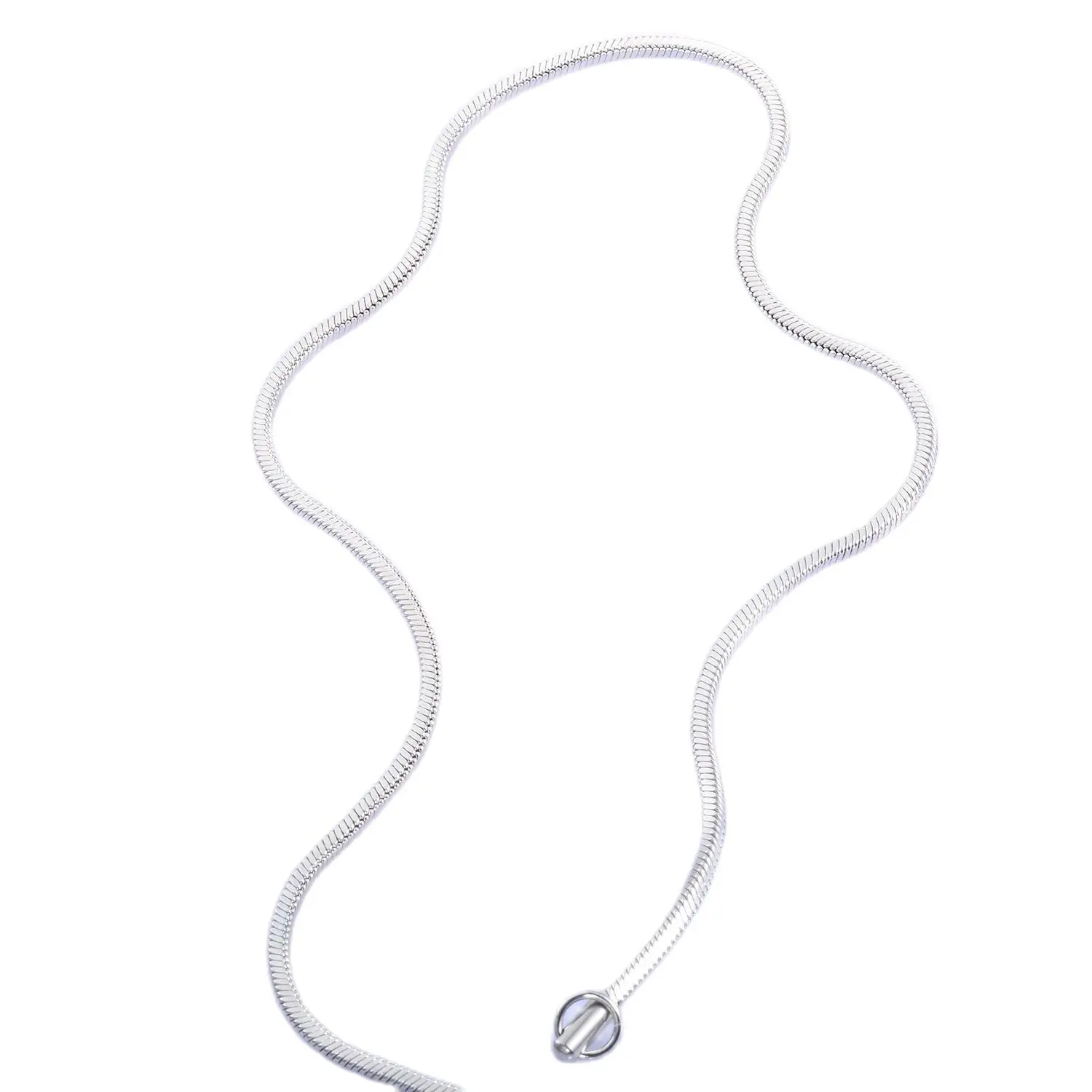 Silberfarbene quadratische Schlangenkette aus Edelstahl, Breite 1,2 mm/0,9 mm/2,0 mm/2,4 mm, Halskette für Damen und Herren, Schmuck, Hochzeitsgeschenk, Partygeschenk – Detail 4