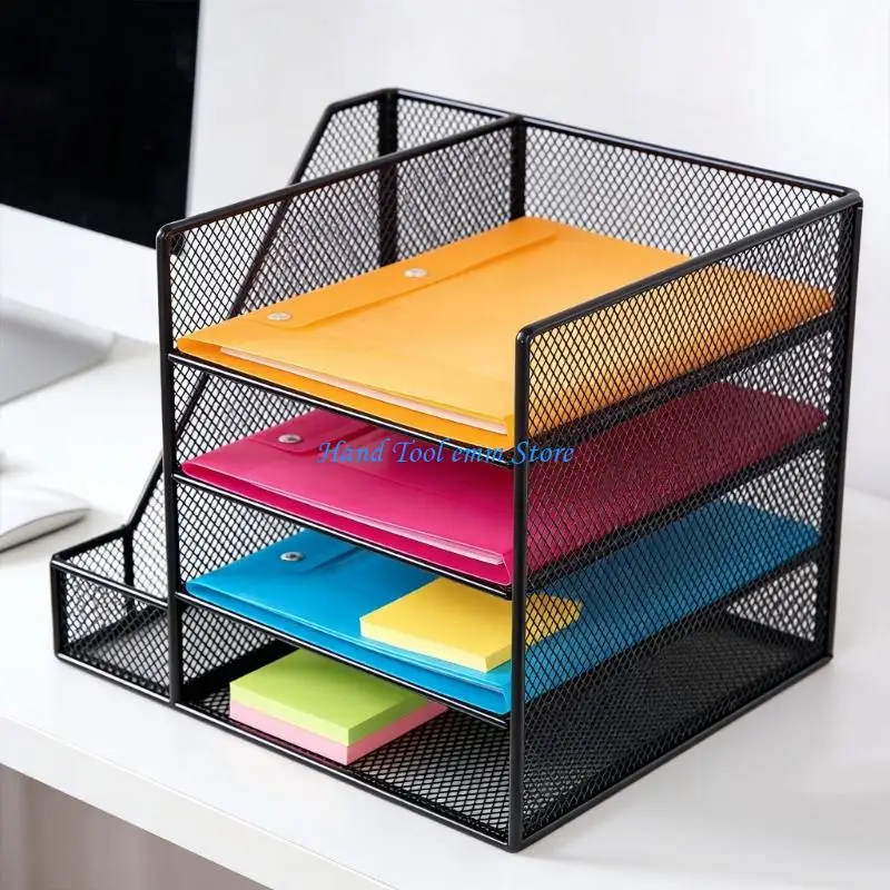 H37F Desk With File Holders, Paper Letter Tray Desk Accessories