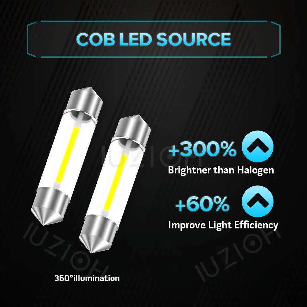 IMERCEDES IOH-Ampoules Festoon LED C10W, Lampe de Signalisation de Porte, Bleu Blanc, Nikde Coffre de Chariot artificiel évateur, Lecture avant,