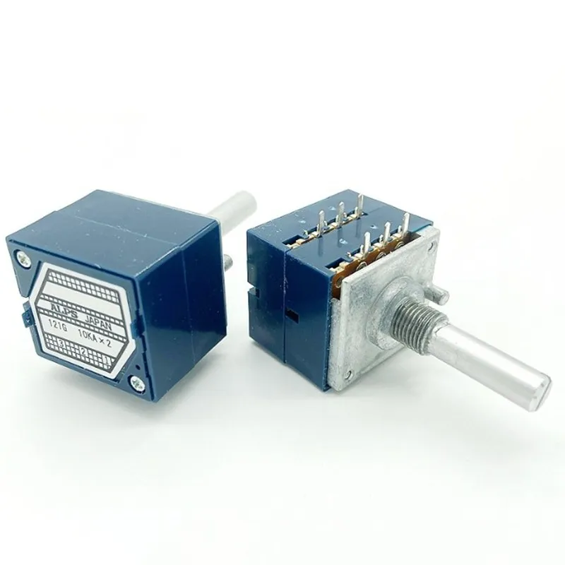 1Pcs 10K 20K 50K 100K 250K 500K ALPS RK27 VOLUME Potentiometer Dual 10~500KAX2 Slotted Japan Rotary switch 6pin