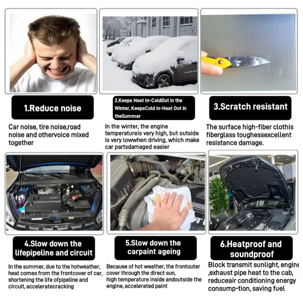 2000x500 مللي متر 5/10 مللي متر سيارة الصوت حصيرة الألومنيوم احباط مقاومة للحريق ارتفاع درجة الحرارة المقاومة رغوة حصيرة للسيارات هود تقليم سقف الباب الجذع
