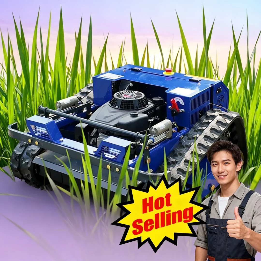 

Customized Remote Control Automatic Lawn Mower 550mm Cutting Width Zero Turn Crawler Grass Cutter Factory Price