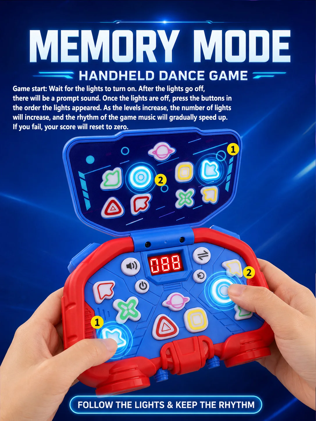 Handheld Dance Game Console for Kids – Cross-Border Educational Toy for Logic & Problem-Solving Skills