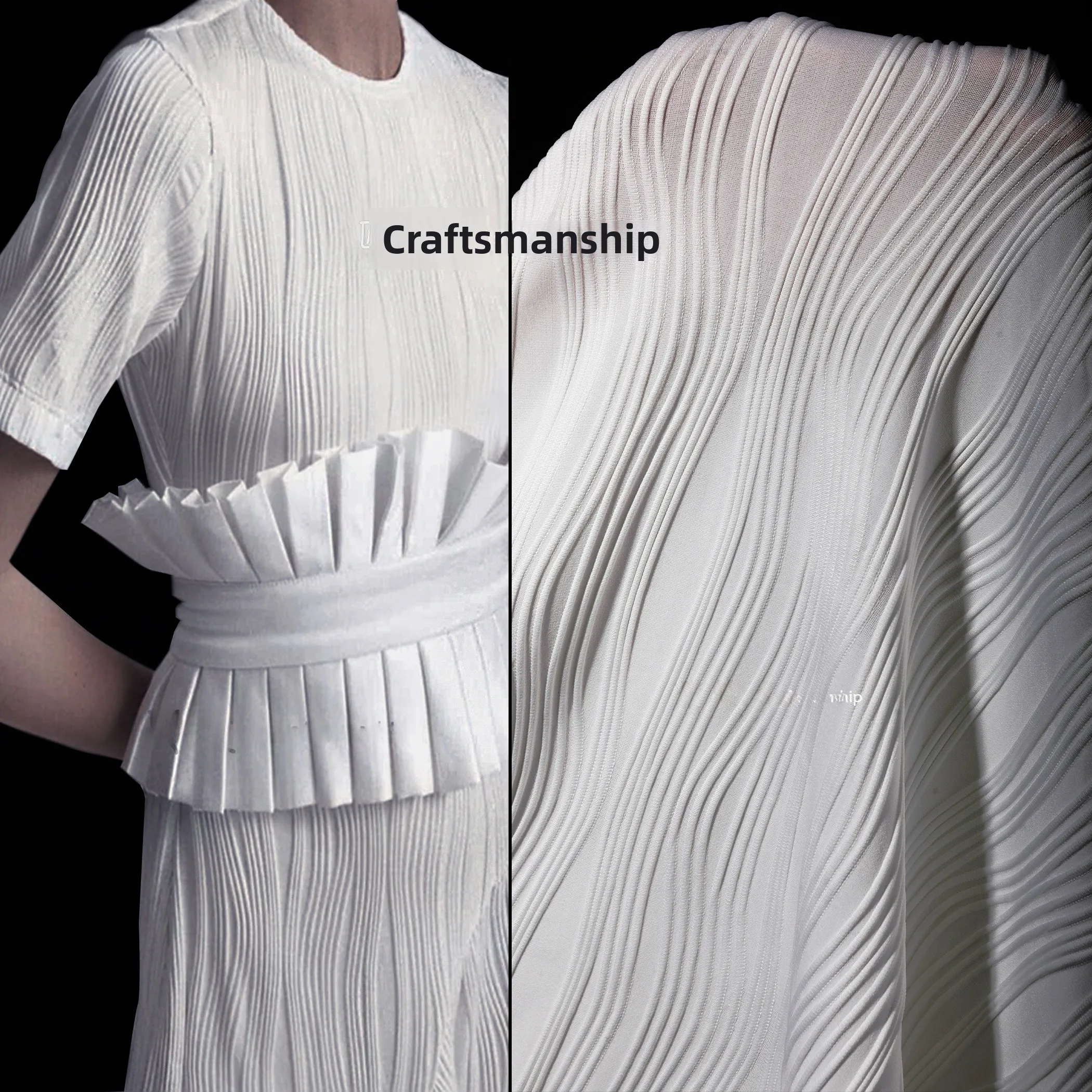 

Эластичная трикотажная ткань с текстурой «белая линия», 3D-эффект, нерегулярная основа, для юбок, брюк, одежды, домашних губчатых подушек