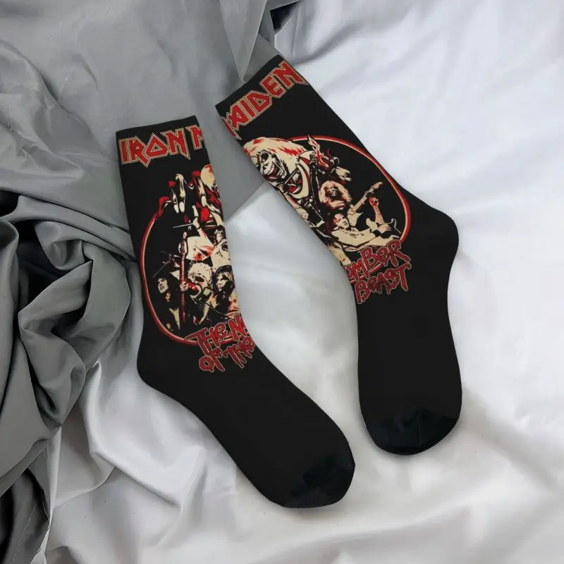 Custom Heavy Metal Maidens Pop Rock Iron Men's Crew Socks Unisex Fun Spring Summer Autumn Winter Dress Socks