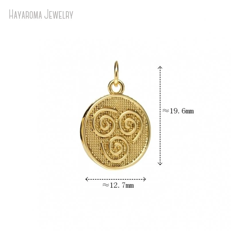 2Pcs Jewelry Pendant Gold Color Metal Copper Wholesale Round Coin Shape Circle Charms PM47669 image 2