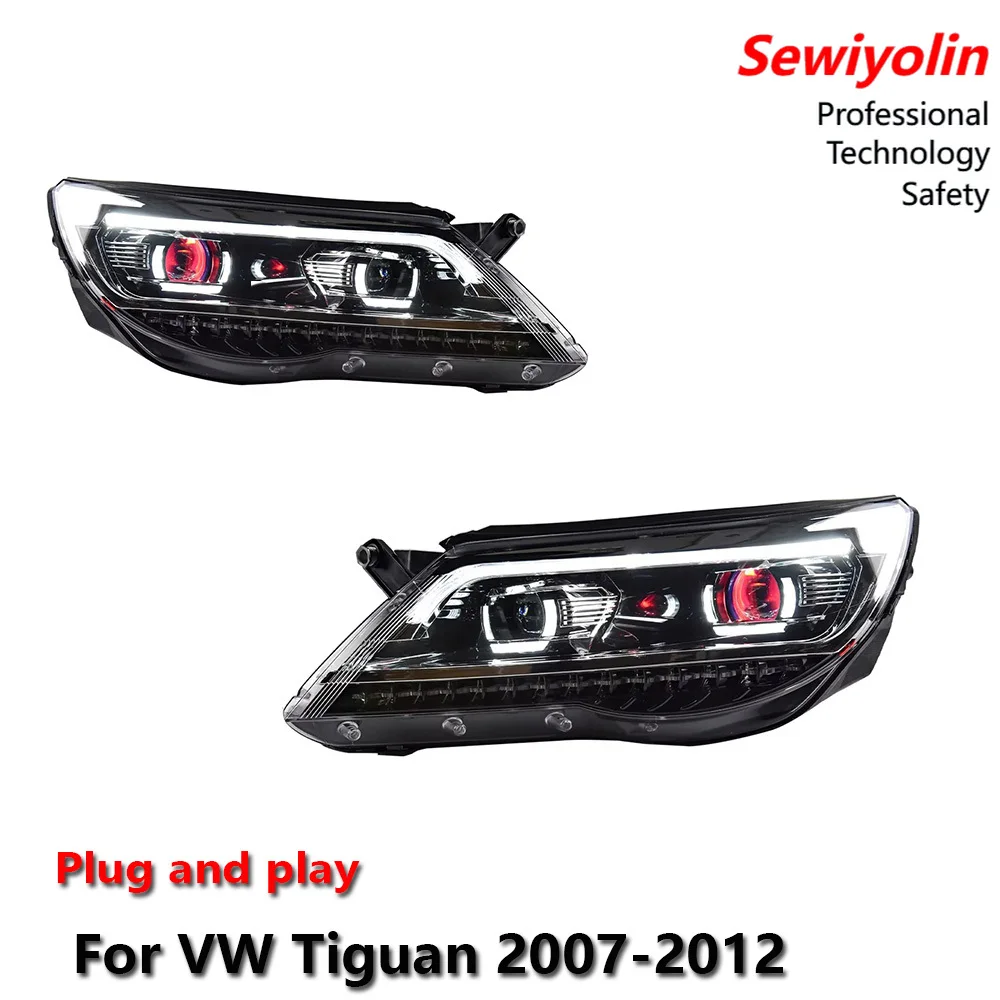 

Светодиодные аксессуары для модернизации фар автомобиля VW Tiguan 2007-2012, DRL, стоп-сигнал, указатель поворота, установка Plug and Play