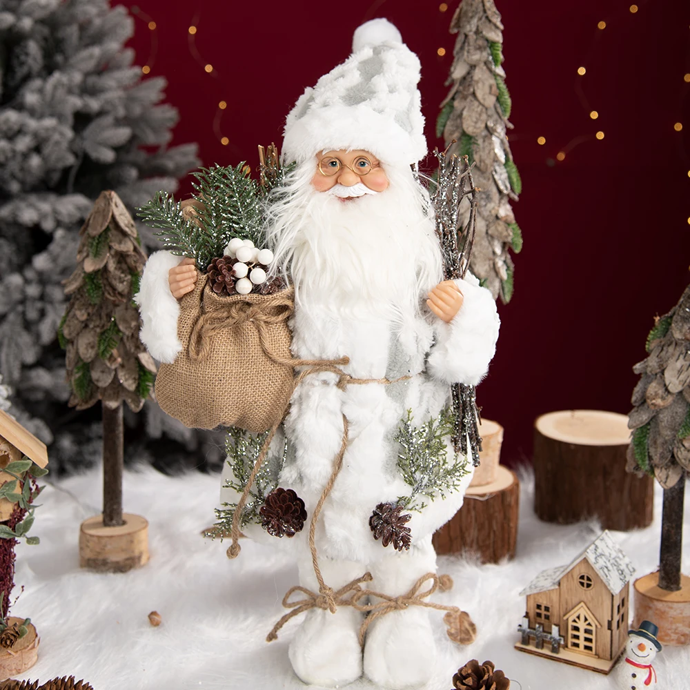 Lalka Święty Mikołaj 45 cm, dekoracje świąteczne na Boże Narodzenie do domu, ozdoby świąteczne 2025, Navidad Natal, prezenty świąteczne, Szczęśliwego Nowego Roku 2026