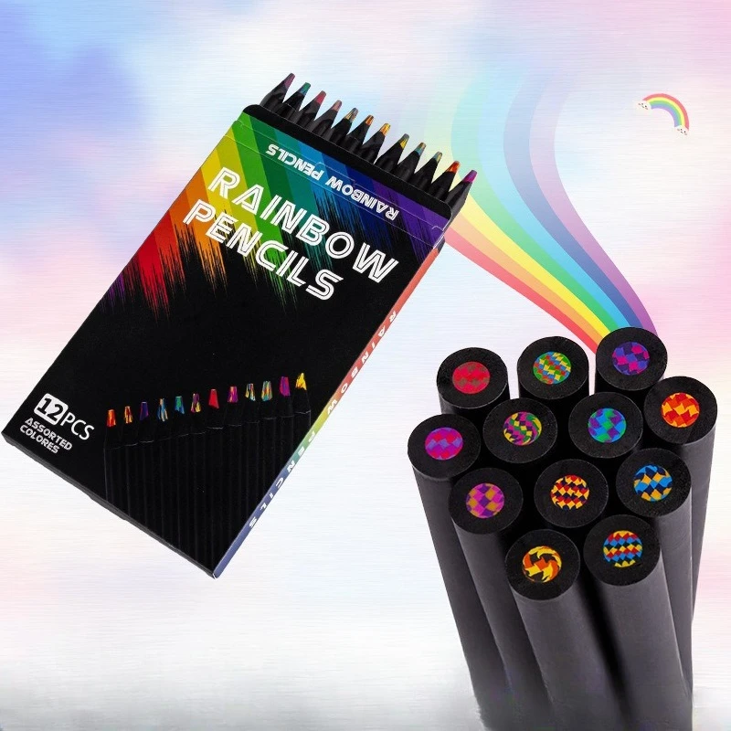 

12 шт., черное дерево, звездное небо, семь цветов, пенал с сердечником, школьные обучающие курсы, специальная художественная живопись, цветные ручки для студентов