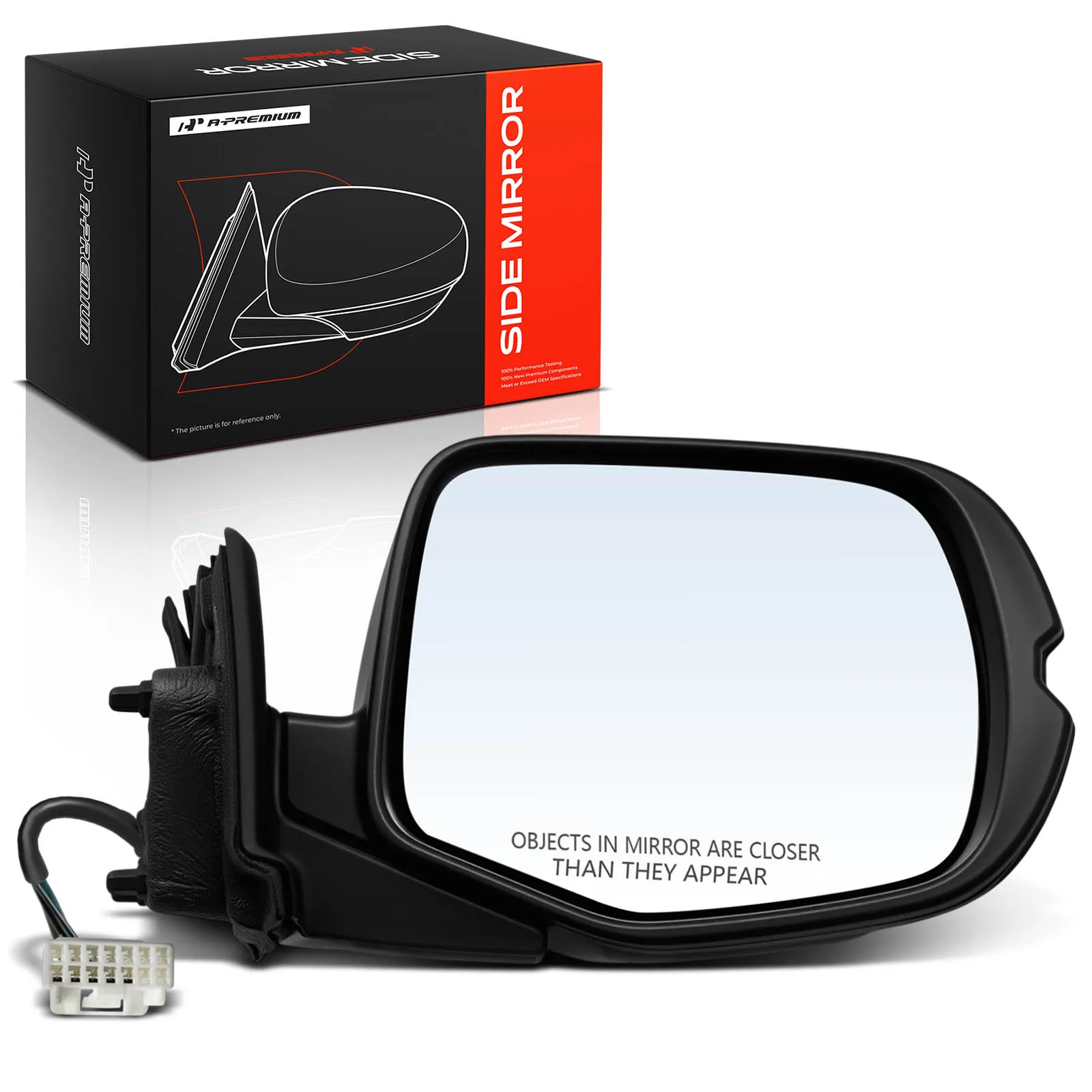 A-Premium Passenger Side Power Door Mirror for Honda Pilot 2017-2018 Ridgeline 2017-2023 Manual Folding Heated Black