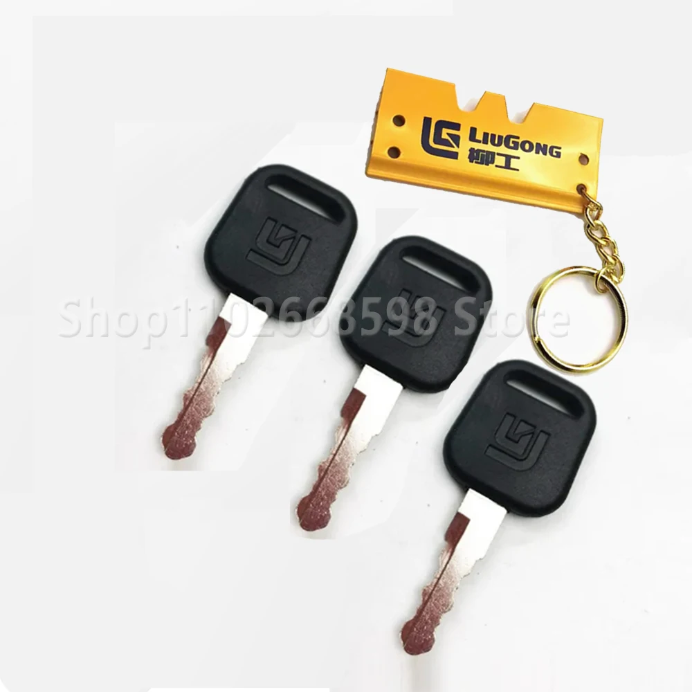 3 PCS Heavy Equipment Excavator with key chian For LIUGONG Ignition KEYS 906D/907C/920/922/908/915/925/936E