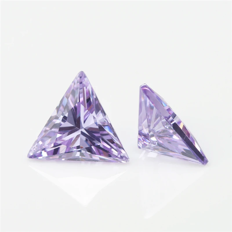 Size 3x3mm~10x10mm Triangle Shape Loose Cubic Zirconia Stone 5A Zircon CZ Synthetic Gemstone For Jewelry