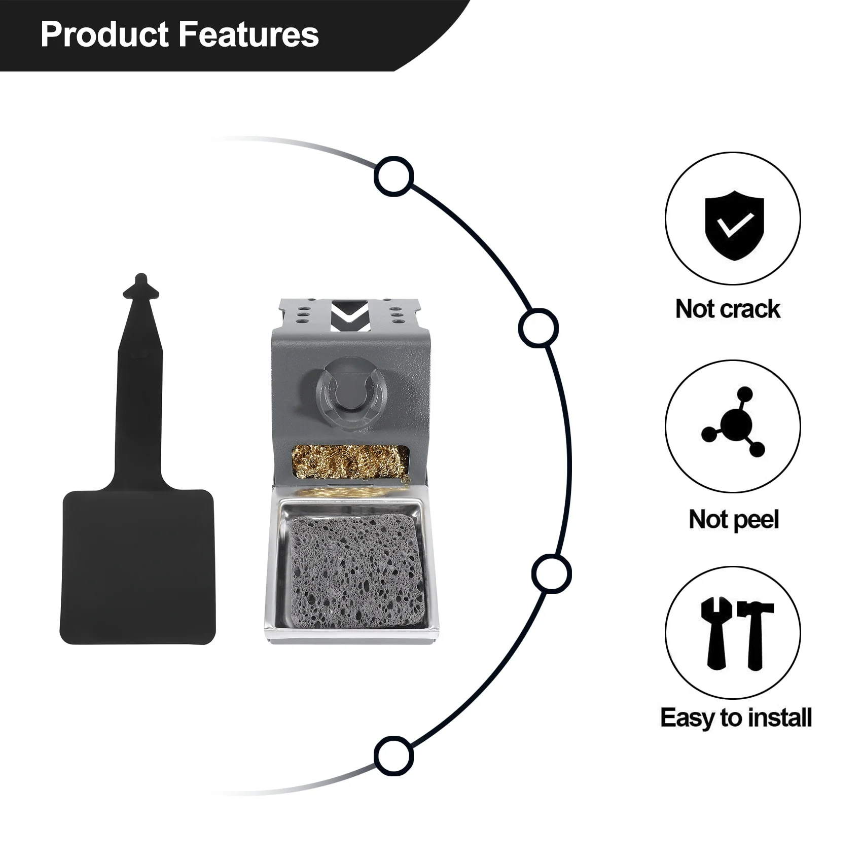 T12 Soldering Iron Station Stand Stable Welding Solder Iron Tips Holder with Insulation Pad Brass Wire Ball Tip