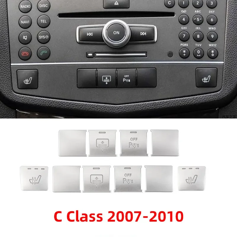 For Mercedes Benz GLK X204 C E Class C270 W212 W204,Center Console Function Keys Air Condition Button Cover Multimedia Sticker