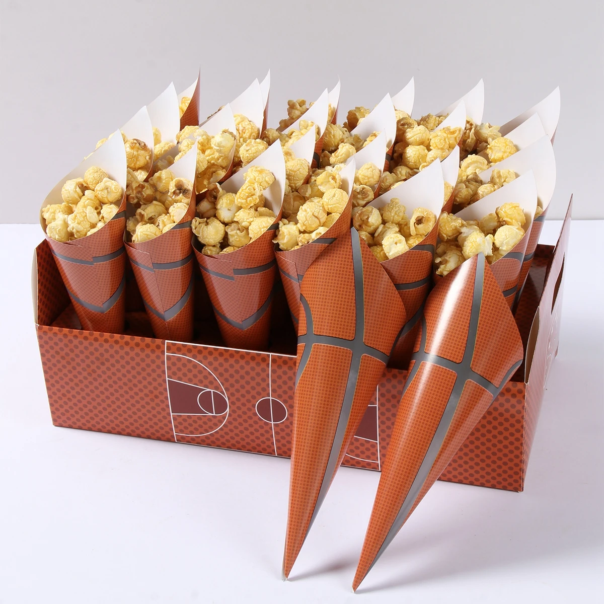 Basketball Candy Confetti Cone Box Basketball Party Favor Treat Box for Sport Theme Birthday Party Decorations Baby Shower Decor