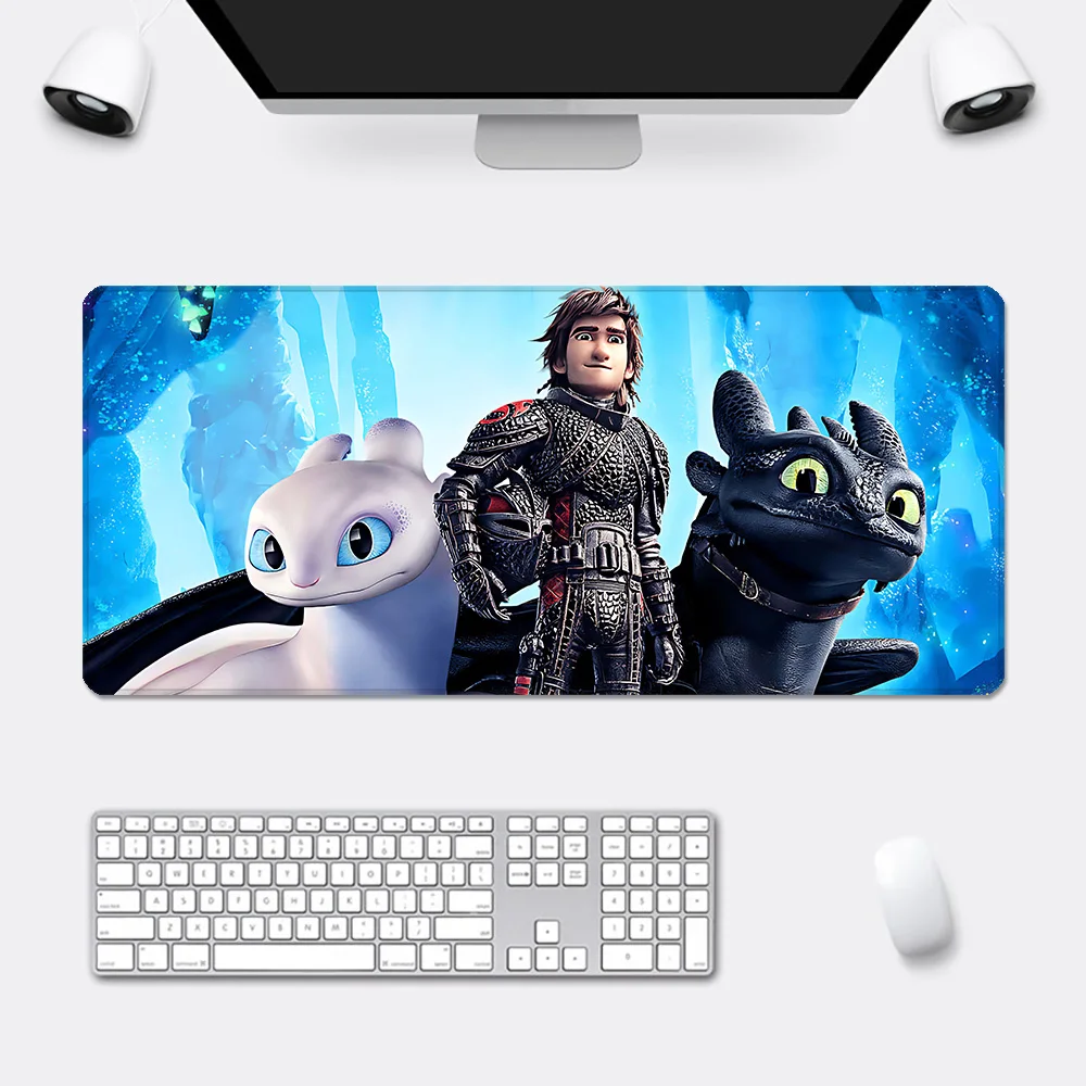 Anime Train Your Dragon Mousepad HD Printing Computer Gamers Locking Edge Non-slip Mouse Pad XXL90x40cm Keyboard PC Desk Pad