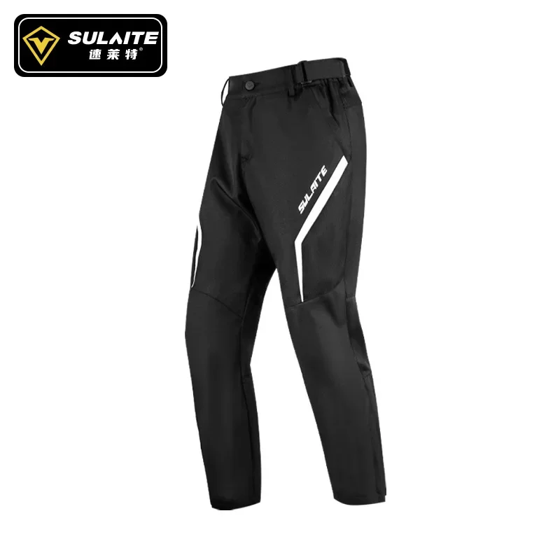 

SULAITE Motorcycle Pants Men's Four Seasons Breathable Mesh Rider Anti-fall Airstream Pants Casual Elastic Racing Pants