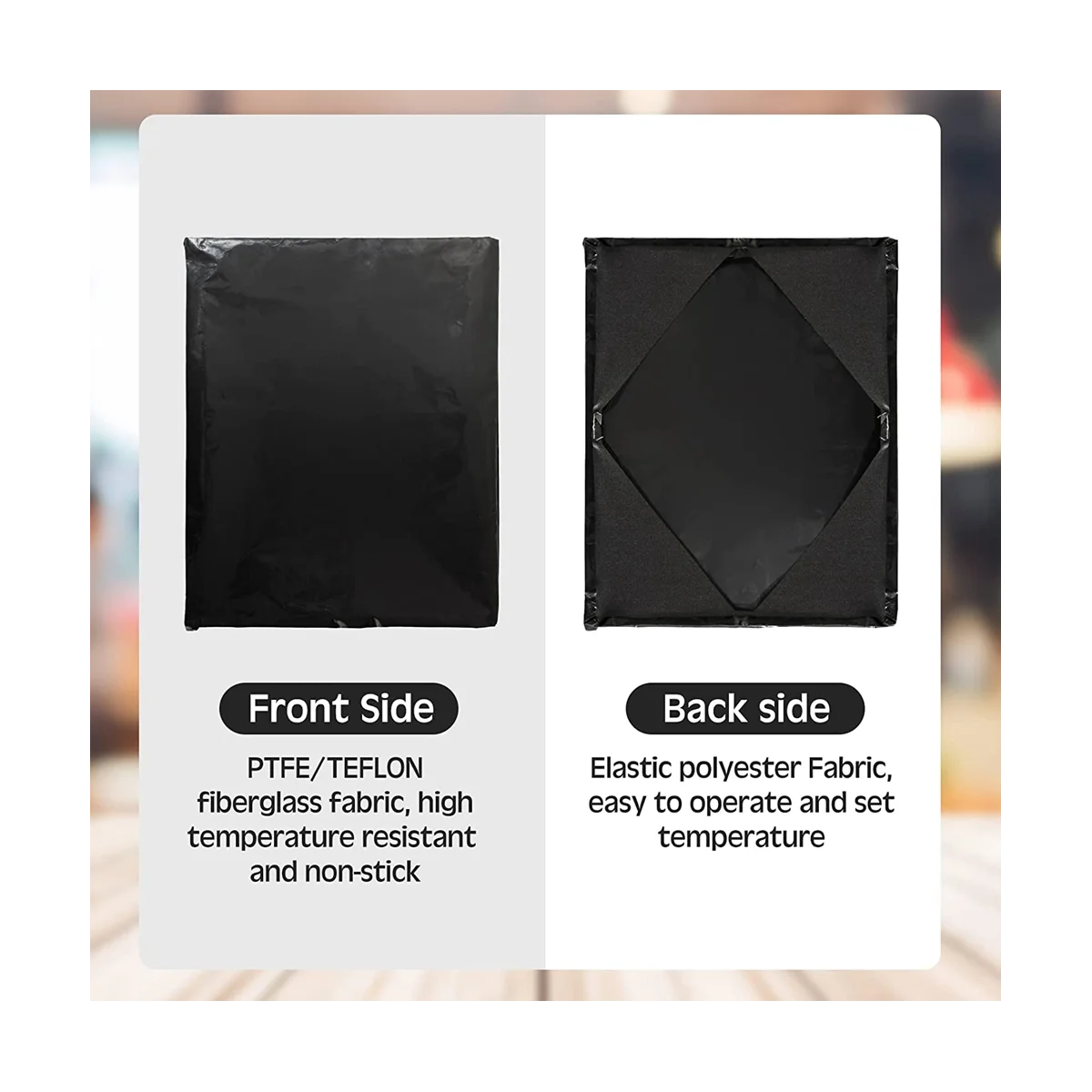 Heat Press Platen Wrap Cover, Heat Press, Placa de aquecimento, Capa protetora, Alta temperatura, Anti-Stick, 2pcs, 15x15In