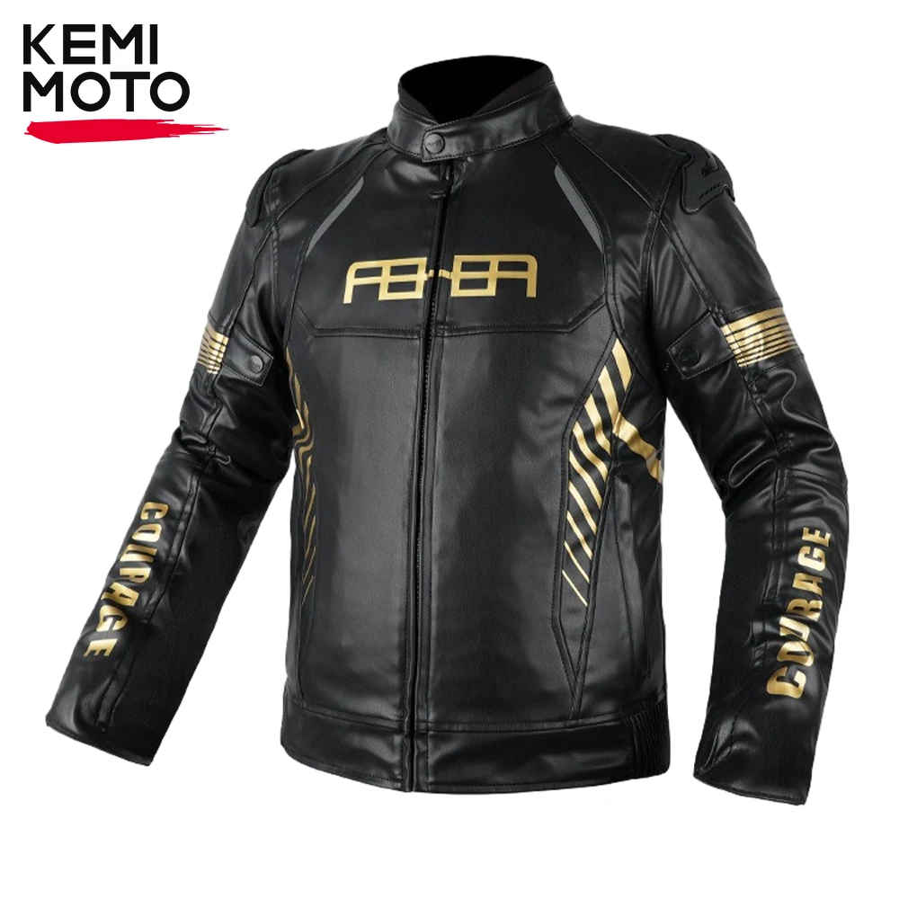 

Motorcycle Jacket Men Riding Leather Jacket Motorcyclist Outdoor Waterproof Windproof Racing Comfortable Removable Warm Liner