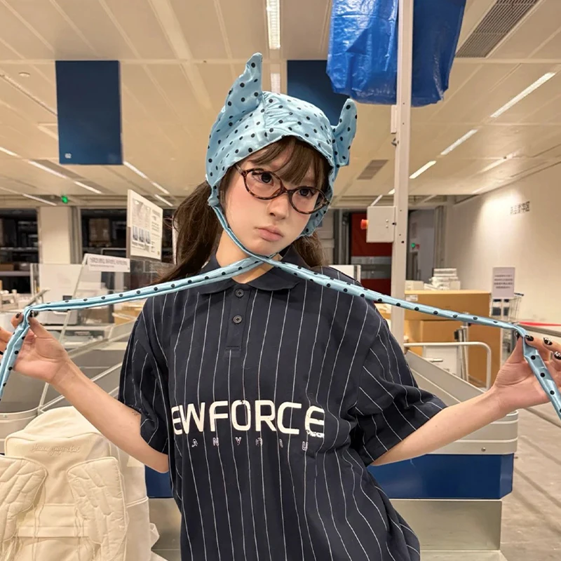 

Fashionable Dopamine Little Devil Strap Quick-Drying Anti-Ultraviolet Hat Cute Small Ears Thin Photo Hat