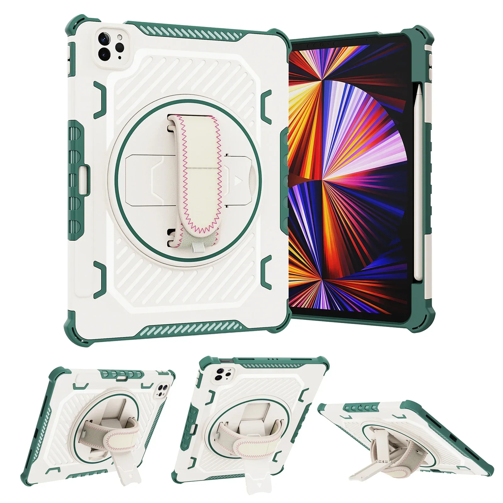 Für iPad Pro 11 12,9 13 M4 M2 2022 2024 2020 Fall Stoßfest Stand Abdeckung iPad Air 4 5 10,9 "10th 11th A16 11 Fall Zurück Funda Capa