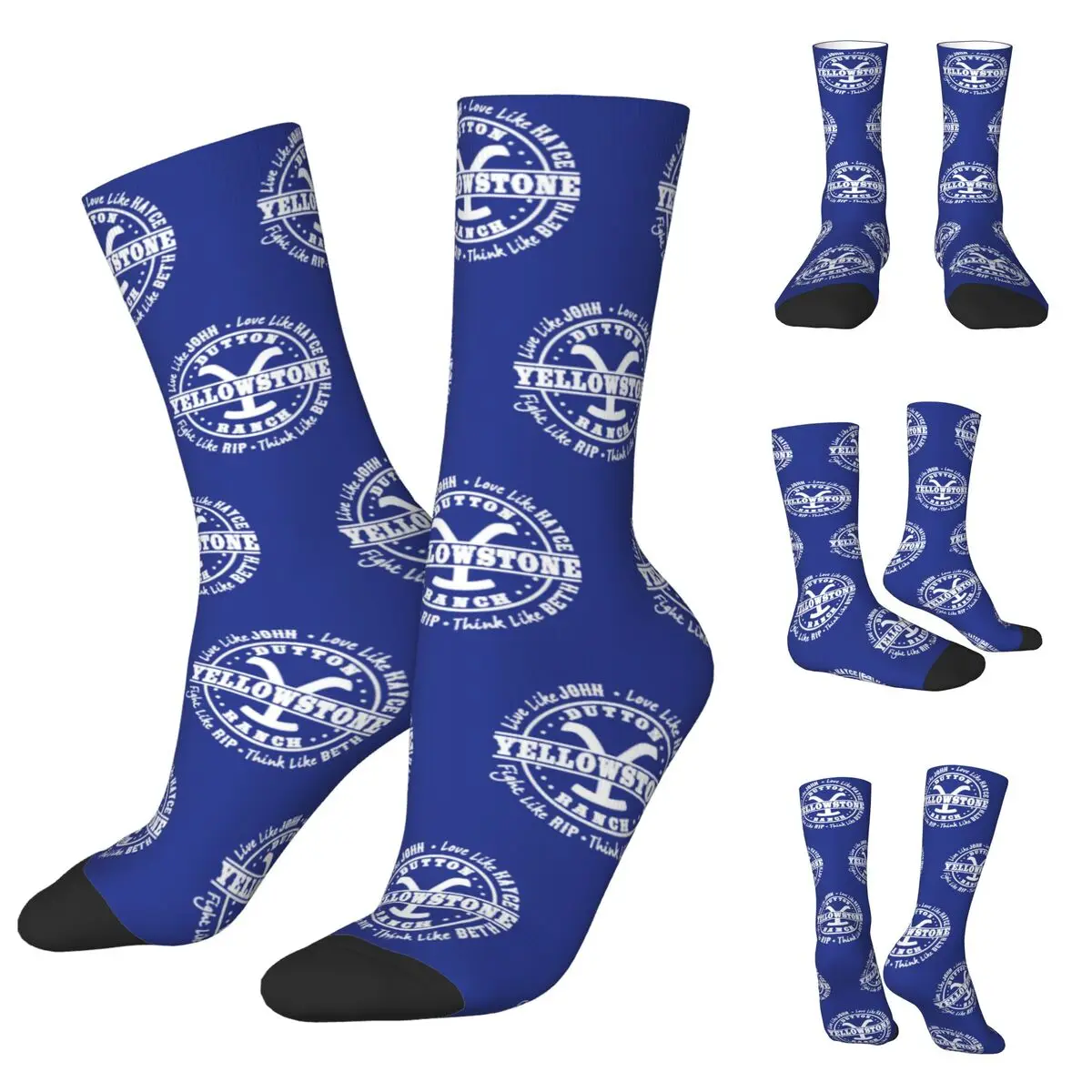 Cowboy Et De Yellowstone Dutton Ranch Unisex Socks,Windproof 3D Print Happy Socks Street Style Crazy Sock